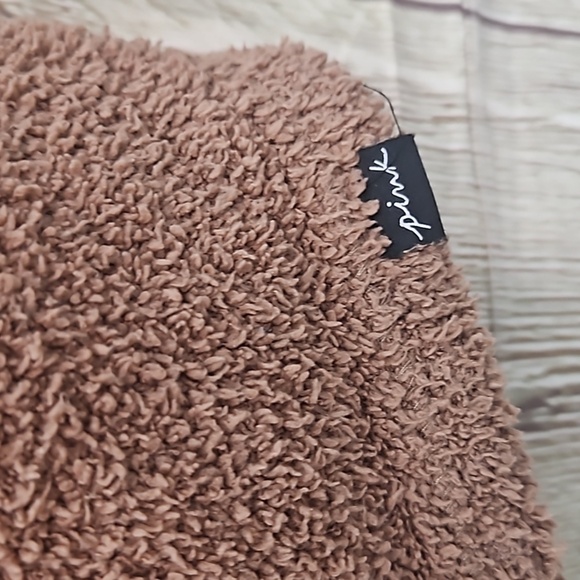Victoria’s Secret Pink Crop Tank Top Sherpa Size Medium Brown - Picture 3 of 4